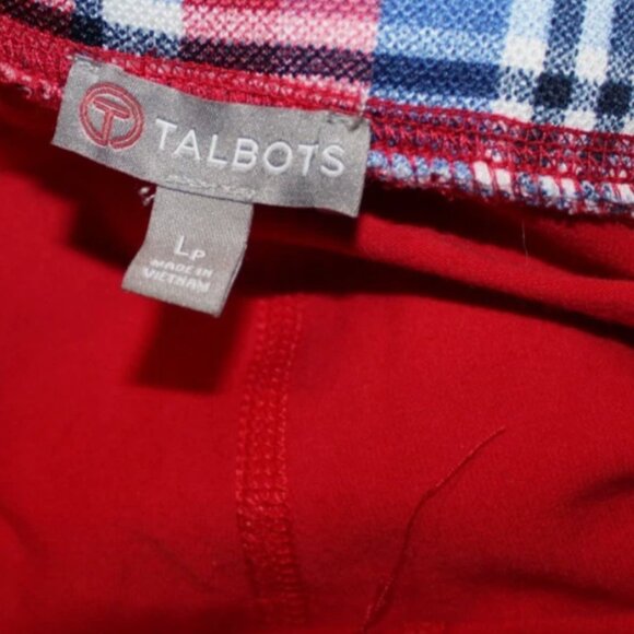 T by Talbots Plaid Skort Shorts Lined Golf Skirt L Petite Red Blue Black Flared - Picture 4 of 6